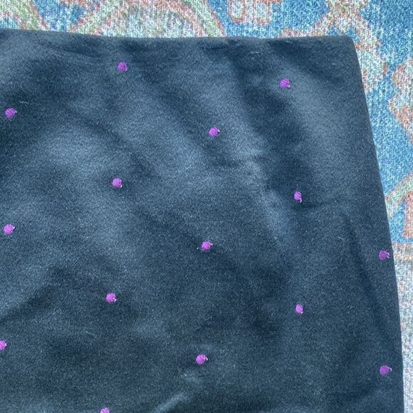 J. MCLAUGHLIN Wool Cashmere Blend Embroidered Dot Skirt - Black 8 - Picture 3 of 7